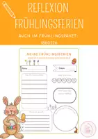 Vorschau - Arbeitsblätter - Schreibanlass Frühlingsferien / Schreibanlass Osterferien
Reflexion Frühlings-/Osterferien - Deckblatt