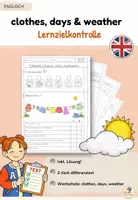 Vorschau - Test - Probearbeit Englisch - clothes days and weather - Deckblatt
