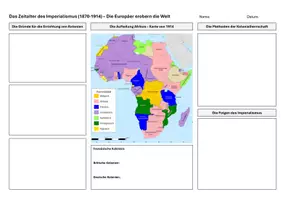 Vorschau - Arbeitsblätter - Arbeitsblatt + Quellen: Das Zeitalter des Imperialismus (1870-1914) - Die Aufteilung Afrikas - Seite 1
