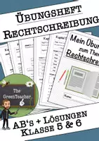Vorschau - Arbeitsblätter - Rechtschreibung Übungen Klasse 5 und Klasse 6 – Übungsheft mit Lösungen Deutsch - Deckblatt