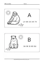 Vorschau - Fördermaterial/Inklusion - GROSSBUCHSTABEN Silben lesen mit Ausmalbildern Erstes Lesetraining mit Tieren von A-Z - Seite 1