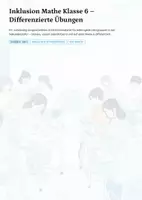 Vorschau - Arbeitsblätter - Inklusion Mathe Klasse 6 – Differenzierte Übungen (4 Niveaustufen) | Arbeitsblätter + Lösungen - Deckblatt