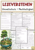 Vorschau - Arbeitsblätter - Umweltschutz und Nachhaltigkeit, Lesen und Verstehen Arbeitsblätter mit Lesetext, Fragen - Deckblatt