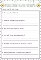 Vorschau - Arbeitsblätter - Heinrich Heine, Lesen und Verstehen Arbeitsblätter mit Lesetext, Fragen - Seite 3