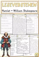 Vorschau - Arbeitsblätter - Hamlet – William Shakespeare, Lesen und Verstehen Arbeitsblätter mit Lesetext, Fragen - Deckblatt