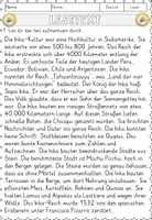 Vorschau - Arbeitsblätter - Die Inka-Kultur, Lesen und Verstehen Arbeitsblätter mit Lesetext, Fragen - Seite 2