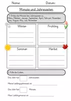 Vorschau - Arbeitsblätter - Arbeitsblatt Monate und Jahreszeiten - Deckblatt