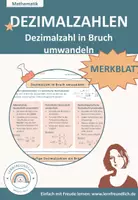 Vorschau - Merkblätter - Merkblatt - Dezimalzahl in Bruch umwandeln - Deckblatt