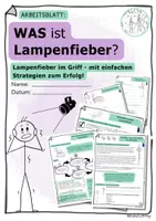 Vorschau - Arbeitsblätter - WAS ist LAMPENFIEBER? Strategien zum Erfolg! - Deckblatt