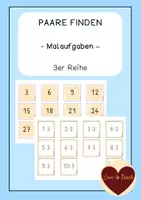 Vorschau - Spiele - Paare finden 3er Reihe Malaufgaben Einmaleins Spiel - Deckblatt