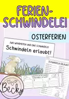 Vorschau - Arbeitsblätter - Ferienschwindelei (Erzählen von den Osterferien) - Deckblatt