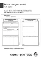 Vorschau - Arbeitsblätter - Protokoll: Magnesiumhydroxidlösung durch die Reaktion von Magnesium und Wasser herstellen - Deckblatt