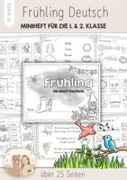 Vorschau - Arbeitsblätter - Deutsch Klasse 1 & Klasse 2 - Frühling Miniheft | Frühling Lesen | Arbeitsblätter Deutsch Fühling | Leseförderung | DaZ Frühling - Deckblatt
