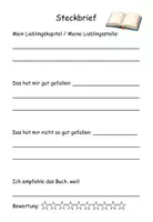 Vorschau - Stundenentwürfe - Buchvorstellung Grundschule. Steckbrief, Vortrag vorbereiten & Bewertungsbogen - Seite 1