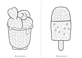Vorschau - Arbeitsblätter - Dot Marker Eis, Sommer Arbeitsblätter, Feinmotorik fördern, Kita & Vorschule - Seite 2
