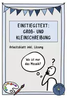 Vorschau - Arbeitsblätter - Einstiegstext: Groß- und Kleinschreibung (Arbeitsblatt) - Deckblatt