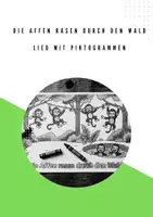Vorschau - Arbeitsblätter - Die Affen rasen durch den Wald - lustiges Affenlied mit Piktogrammen + Arbeitsblatt zum Kleben & Ausmalen GE & UK - Deckblatt