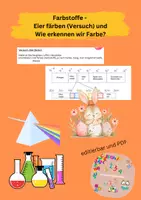 Vorschau - Arbeitsblätter - Wie erkennen wir Farben? Einführung Farbstoffe mit Versuch - Deckblatt