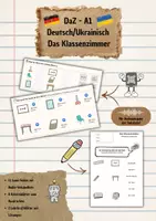 Vorschau - Arbeitsblätter - Das Klassenzimmer! Interaktiv DaZ/Ukrainisch A1 Wortschatz - Deckblatt