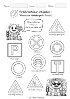 Vorschau - Arbeitsblätter - Verkehrsschilder ausmalen –Verkehrserziehung (3./4. Klasse) - Seite 2
