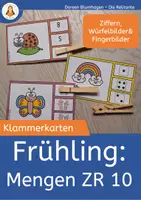 Vorschau - Stationenlernen - Frühling: Mengen und Zählen im Zahlenraum 10 - Klammerkarten - Deckblatt