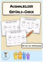 Vorschau - Arbeitsblätter - Gefühlswesen Komplettpaket: Emotionen begleiten im Grundschulalltag / Poster, Karten & Reflexionshilfen / Soziales Lernen / differenziert / Classroom Management - Seite 1