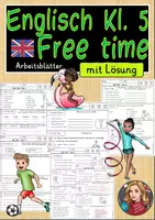 Vorschau - Arbeitsblätter - Free time & My town - Deckblatt