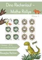 Vorschau - Arbeitsblätter - Rechenlauf / Mathe-Rallye Dinosaurier Klasse 1 - Deckblatt