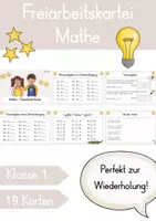 Vorschau - Fördermaterial/Inklusion - Mathe - Freiarbeitskartei Klasse 1 zur Wiederholung - Deckblatt