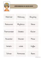Vorschau - Stundenentwürfe - Merkwörterkartei Ricos Wörterbingo - Rechtschreibtraining angelehnt an den Roman "Rico, Oskar und die Tieferschatten" - Seite 3