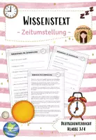 Vorschau - Arbeitsblätter - Wissenstext: Die Zeitumstellung (Klasse 3/4) - Leseverständnis - Deckblatt