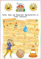 Vorschau - Aufgabenkarten - Spiele im Freien / Sommer: Sportkartei (Bewegtes Lernen) - Sportunterricht - Kl. 1-4 - Deckblatt