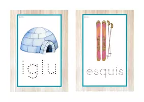 Vista previa - Tarjetas / Manipulativos - Vocabulario letra minúscula imprenta punteada (invierno) - página 2