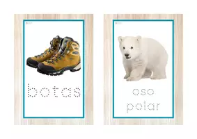 Vista previa - Tarjetas / Manipulativos - Vocabulario letra minúscula imprenta punteada (invierno) - página 3