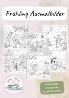 Vorschau - Arbeitsblätter - Frühling Ausmalbilder - Deckblatt