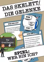 Vorschau - Arbeitsblätter - Skelett des Menschen: Wer bin ich? Spiel mit Karten (Knochen & Gelenke) | Biologie Klasse 5/6 - Deckblatt