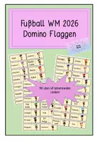 Vorschau - Spiele - Fußball WM Weltmeisterschaft 2026: Flaggen Domino - Deckblatt