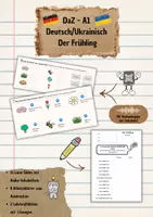 Vorschau - Arbeitsblätter - Der Frühling! Interaktiv DaZ/Ukrainisch A1 Wortschatz - Deckblatt