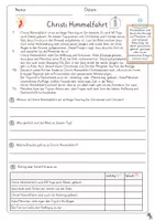 Vorschau - Arbeitsblätter - Himmelfahrt: Infotext und Suchsel inkl. Lösung - Seite 1