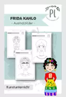 Vorschau - Mal- und Bastelvorlagen - Frida Kahlo: Ausmalbilder (Portrait) - Deckblatt