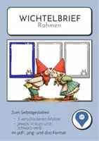 Vorschau - Mal- und Bastelvorlagen - Schönes Wichtel-Briefpapier - Formate: PDF, PNG und Word - Deckblatt