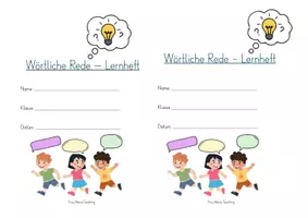 Vorschau - Arbeitsblätter - wörtliche Rede - Lernheft Kl. 3&4 - Seite 1