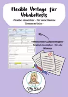 Vorschau - Test - Flexible Vorlage für Vokabeltests - Deckblatt