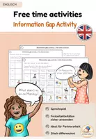 Vorschau - Arbeitsblätter - Information Gap Activity - Free time activities - Deckblatt