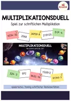 Vorschau - Spiele - Schriftliche Multiplikation - Multiplikationsduell - Spiel - Deckblatt