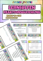 Vorschau - Arbeitsblätter - Reaktionsgleichungen ausgleichen Arbeitsblatt Klasse 7–10 – gestufte Lernhilfen & Übungen | sofort einsetzbar - Deckblatt