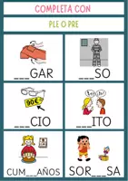 Vista previa - Tarjetas / Manipulativos - COMPLETAR CON SÍLABAS TRABADAS PR-PL - página 3