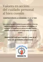 Vista previa - Unidades / Secuencias / Situaciones de Aprendizaje - VALORES EN ACCION: CIUDADANÍA SALUDABLE - Portada