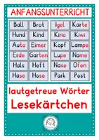 Vorschau - Fördermaterial/Inklusion - Lautgetreue Wörter. Lesekarten - Deckblatt
