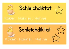 Vorschau - Aufgabenkarten - Schleichdiktat_Küken, Hühner, Hähne - Seite 1